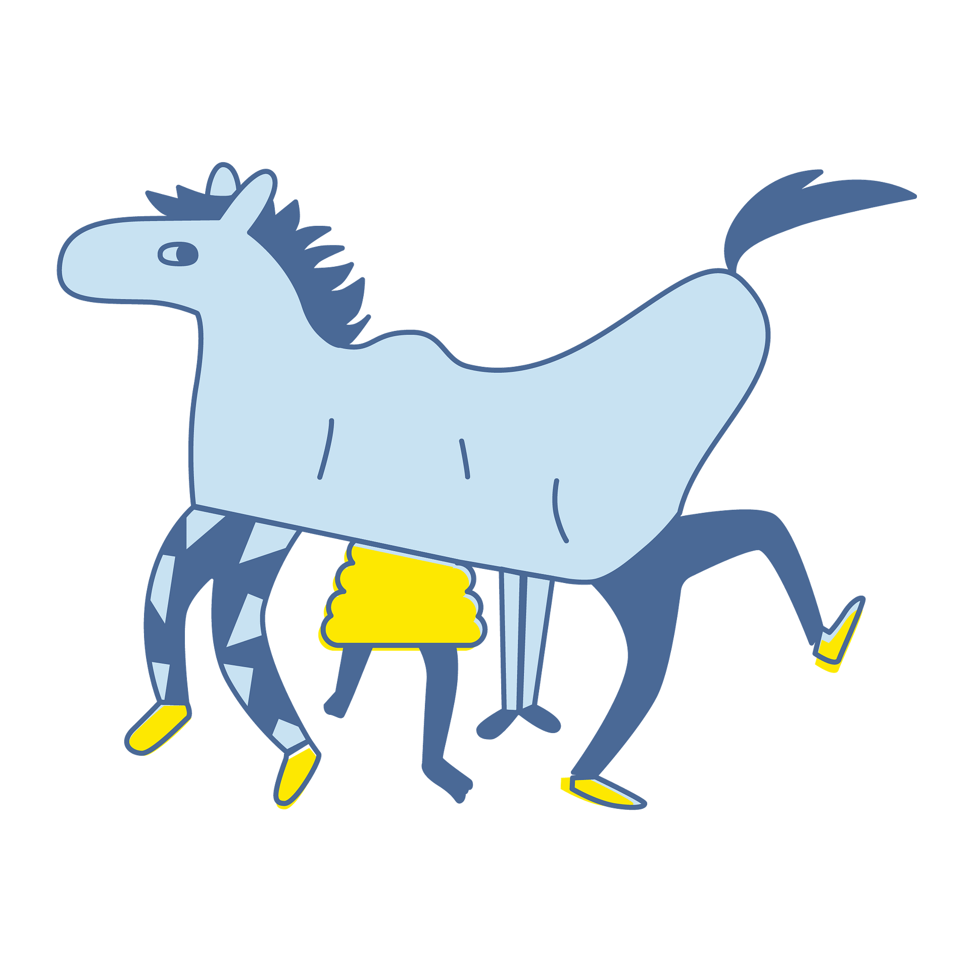 Header Illustration - Wigwam Illustration Pferd mit menschlichen Beinen