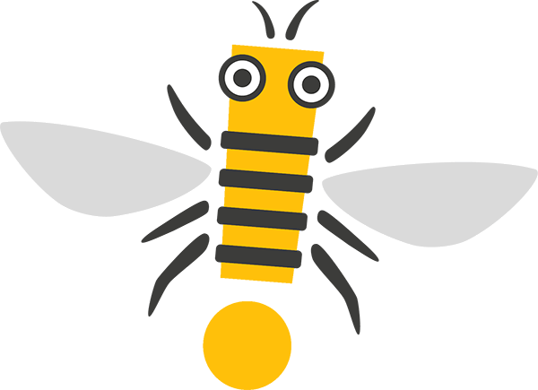 Illustration von Ausrufezeichen als Biene